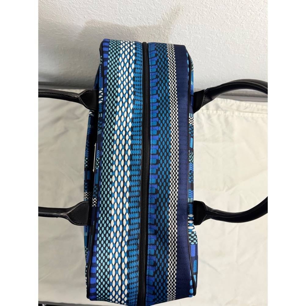 Vera Bradley Large Travel Bag Weekender Luggage Blue Pattern - Picture 13 of 13